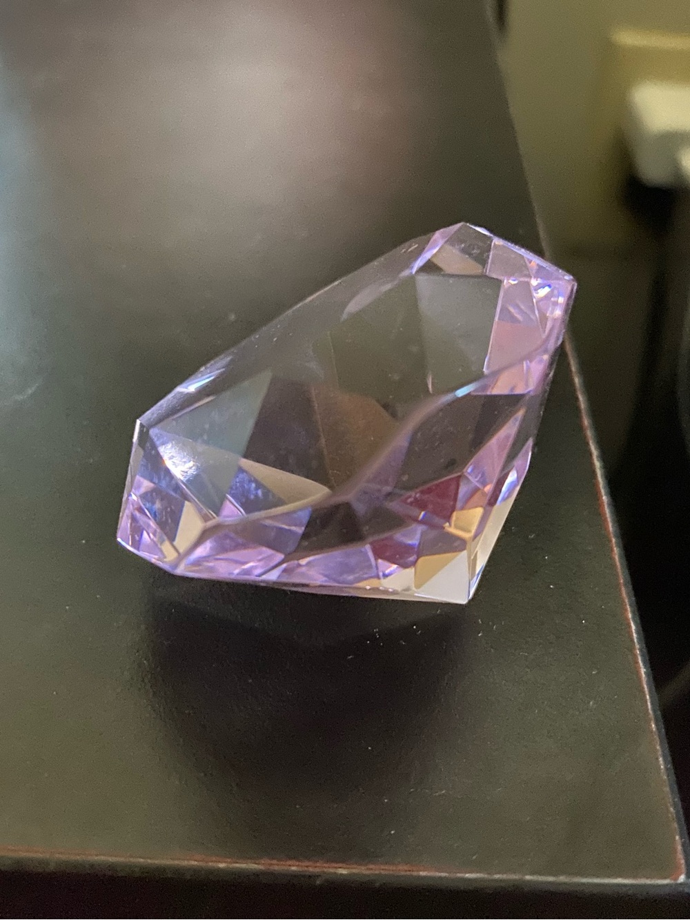 Large Pink diamond paperweight